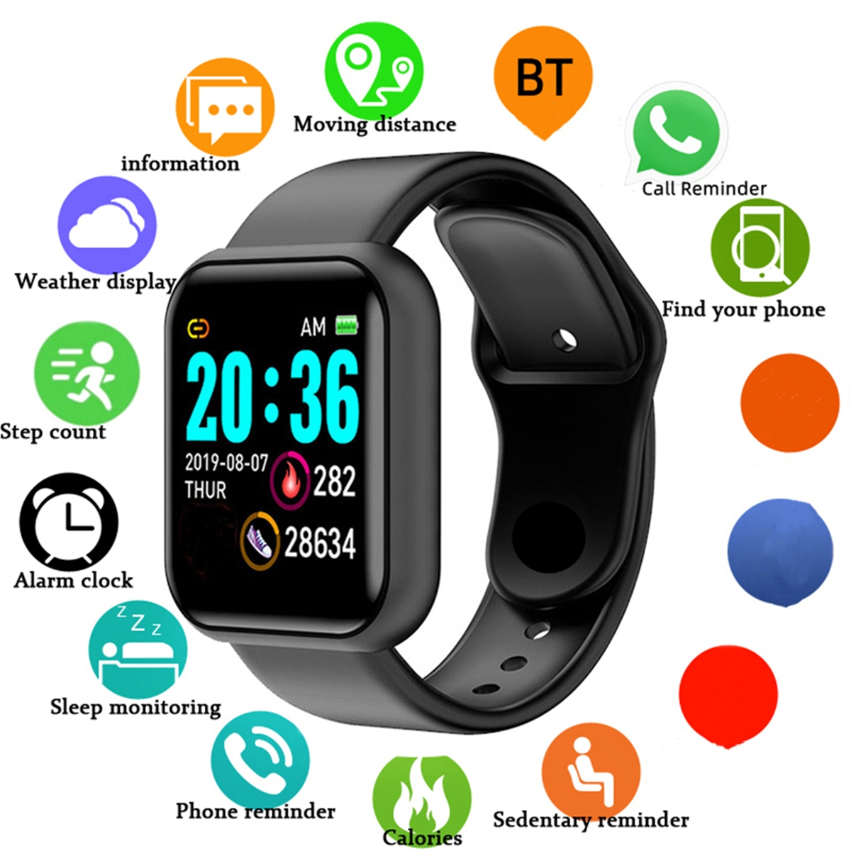 الرجال الساعات الذكية شاشة ملو - مراجعة Health Wellness Bracelet وسعره